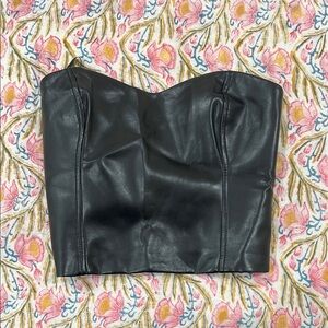 Aritzia Black Leather Top